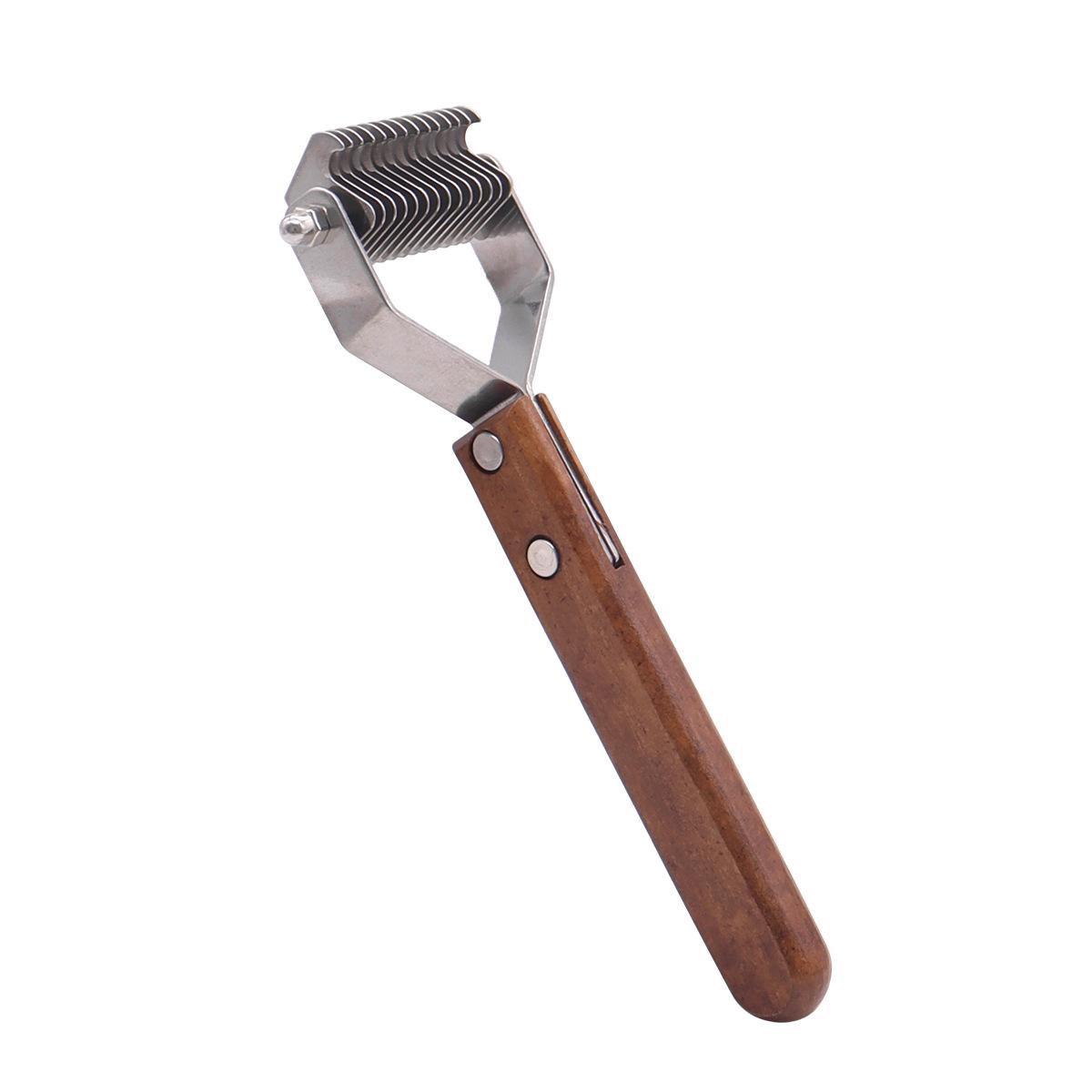 

Double-Sided Wooden Handle Pet Detangling Comb - Grooming Tool for Dogs and Cats