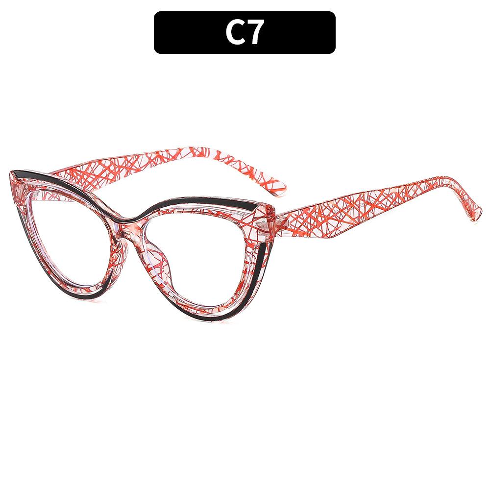 New Fashion TR90 Cat Eye Women Anti Blue Light Glasses Frame Retro Men Optical Luxury Eyewear