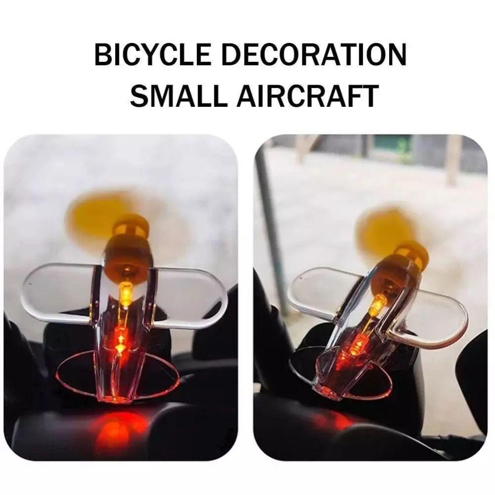 LED Light Wind Power Generation Airplane Helmet Decorative Airplane  Electric Vehicle Motorcycles