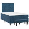 3137717 vidaXL Lit à sommier tapissier et matelas Bleu foncé 120x200cm Velours