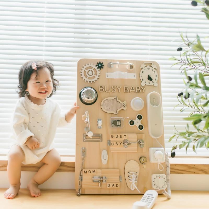 Kids Busy Board DIY Accessories Baby Activity Fine Motor Skills Learning Games Montessori Sensory Toys Early Education Busyboard