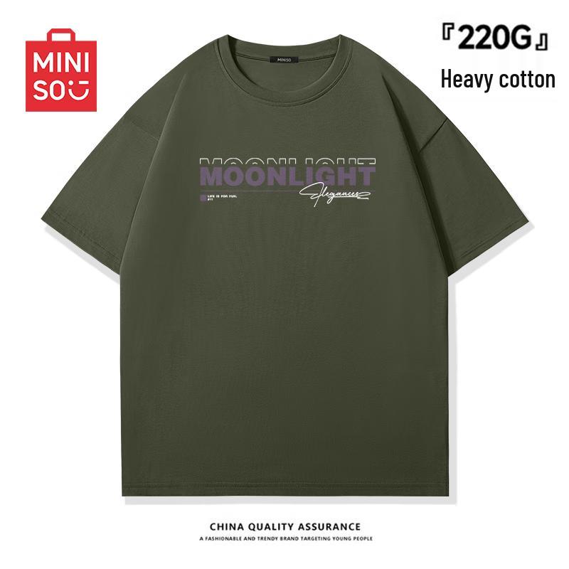 

MINISO Men s Japanese Style Versatile Short Sleeve T-Shirt M
