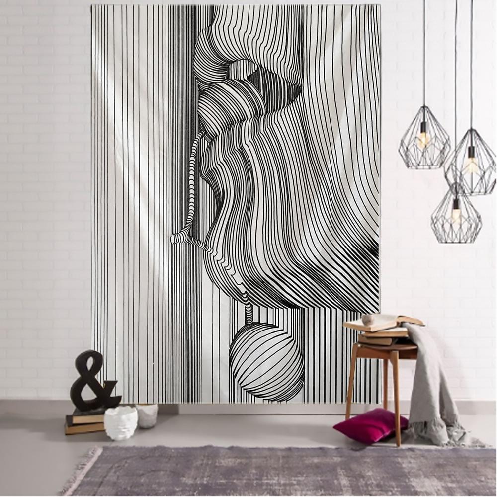 Kreatives Linienzeichnung Wandbehang Boho Dekor Hippie Kuss Psychedelisch Abstrakt