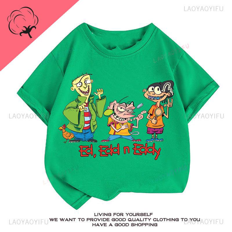 Ed Edd  Eddy Tv Show Shirt Novelty Cartoon Kawaii Cute Casual Funny Comic Printed Y2k Clothes Grahic T Shirts Cotton Unisex Top