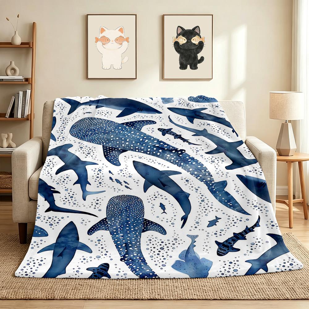 Ocean Life Flannel Blanket Throw Blanket Soft Warm Sofa Bed Camping Home Decor Unique Christmas Gift C9261751