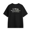 Li Ning Sports Lifestyle Series High Street American Vintage Casual Simple Letter Solid Color Round Neck Pullover Short Sleeve T-Shirt AHSV283-3