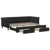 VidaXL Daybed with Trundle and Drawers Black 90x200 Cm Velvet 3197823