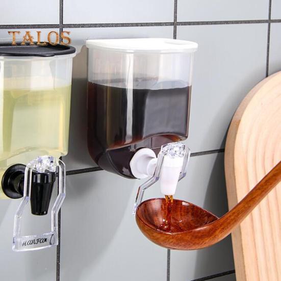 2 buc. Sticle de ulei de 600 ml Distribuitor de ulei transparent montat pe perete Recipient de condimente rezistent la scurgeri de capacitate mare pentru bucătărie