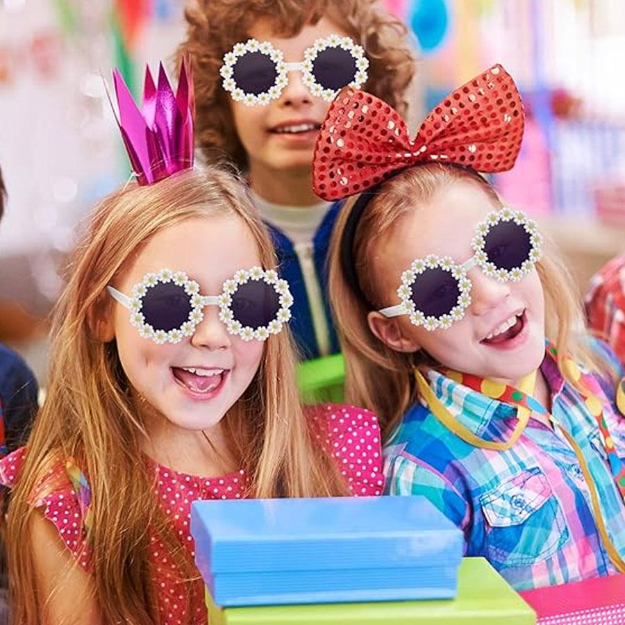 Niedliche Gänseblümchen-Sonnenbrille Kinder Sommer Strandaccessoires Gänseblümchen-Brille Hippie-Party-Dekoration