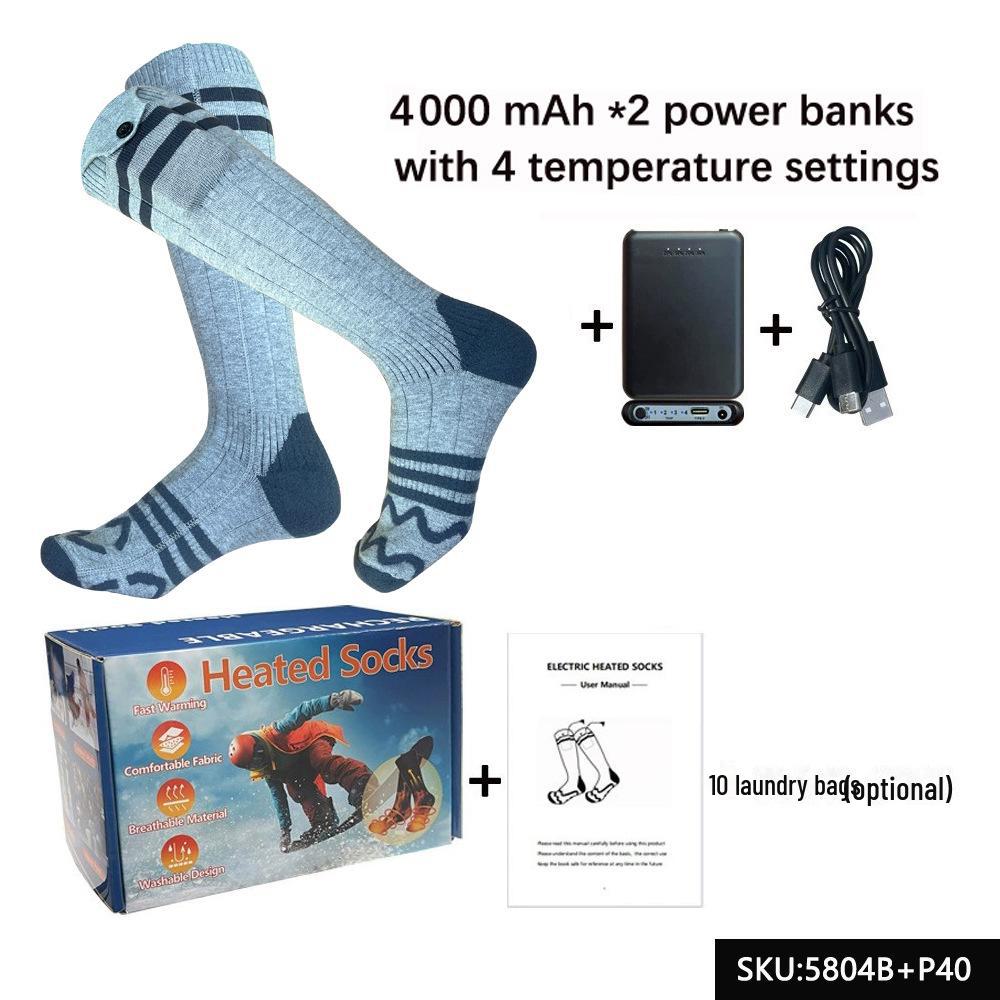 2023 șosete noi încălzite: Încălzire electrică cu talpă completă pentru sporturi de schi în aer liber