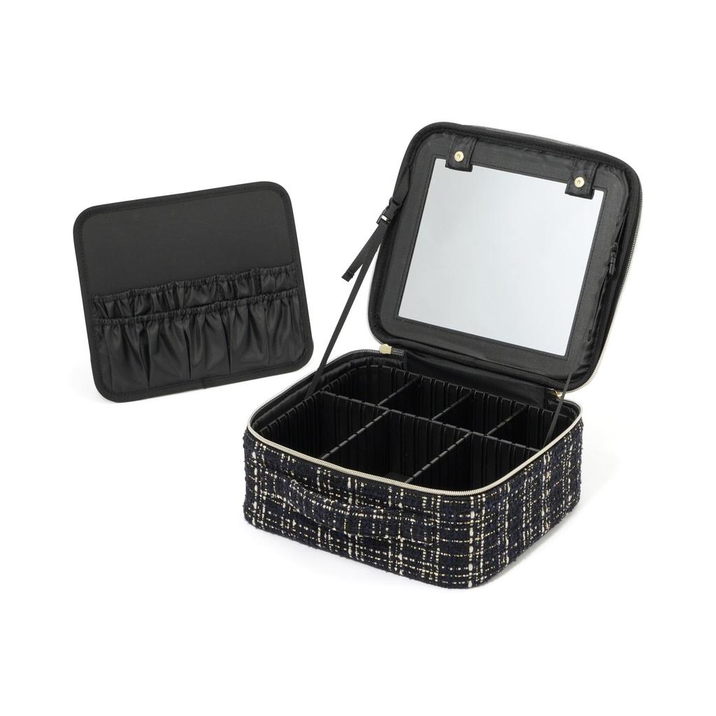 Francfranc Tweed Vanity Makeup Bag In Black