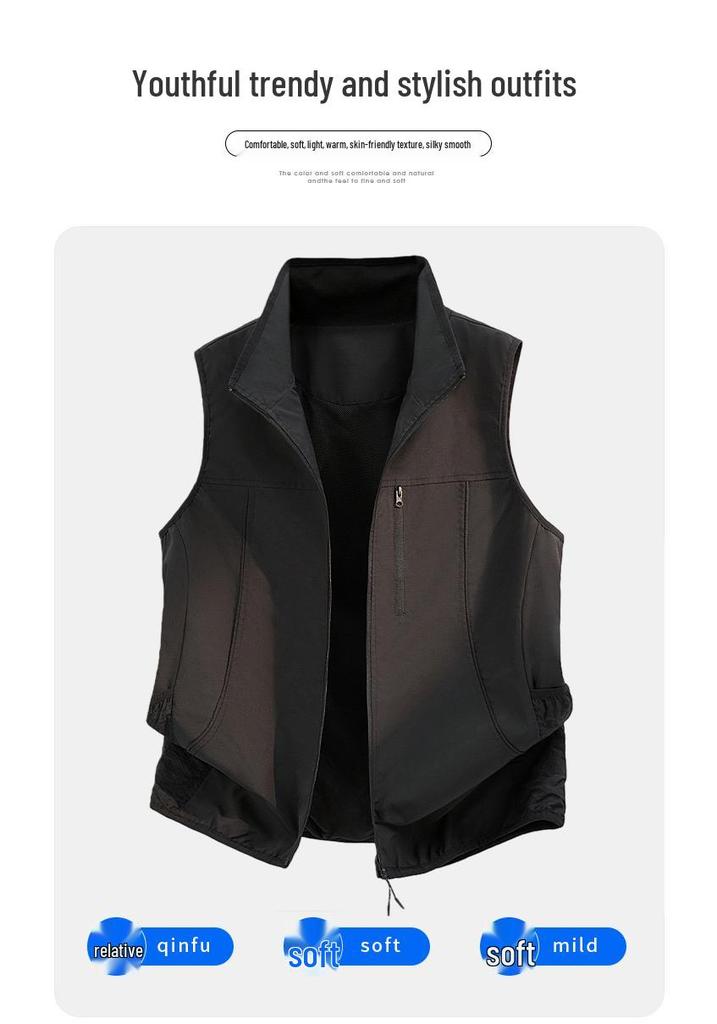 American Color Block Sleeveless Casual Vest - Unisex Couple Style