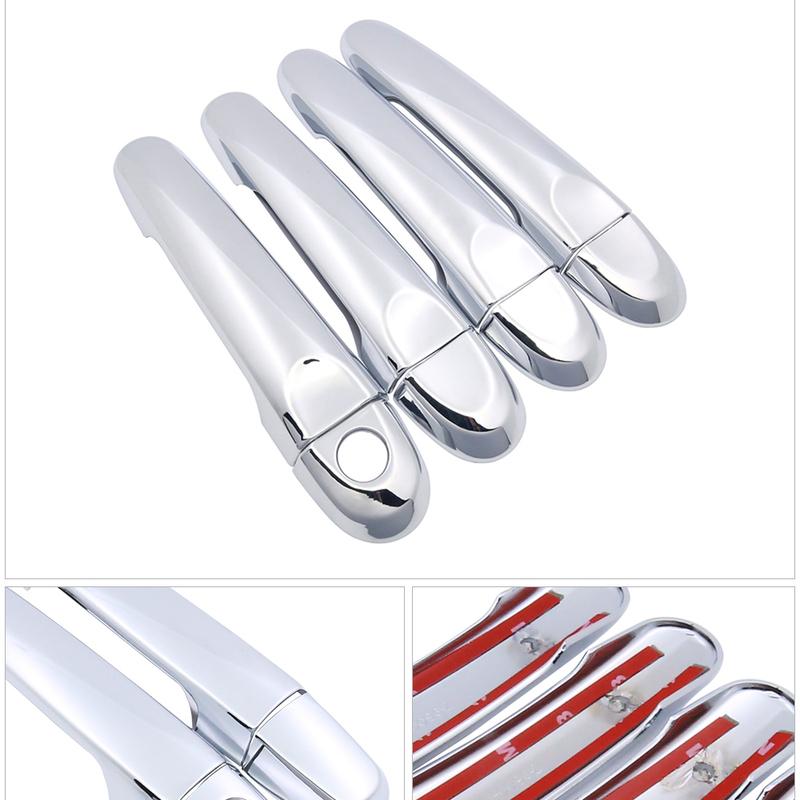 For Nissan Micra K13 Renault Puls 2011~ Chrome Door Handle Cover Car Accessories Stickers Trim Set 2012 2014 2016 2017 2018