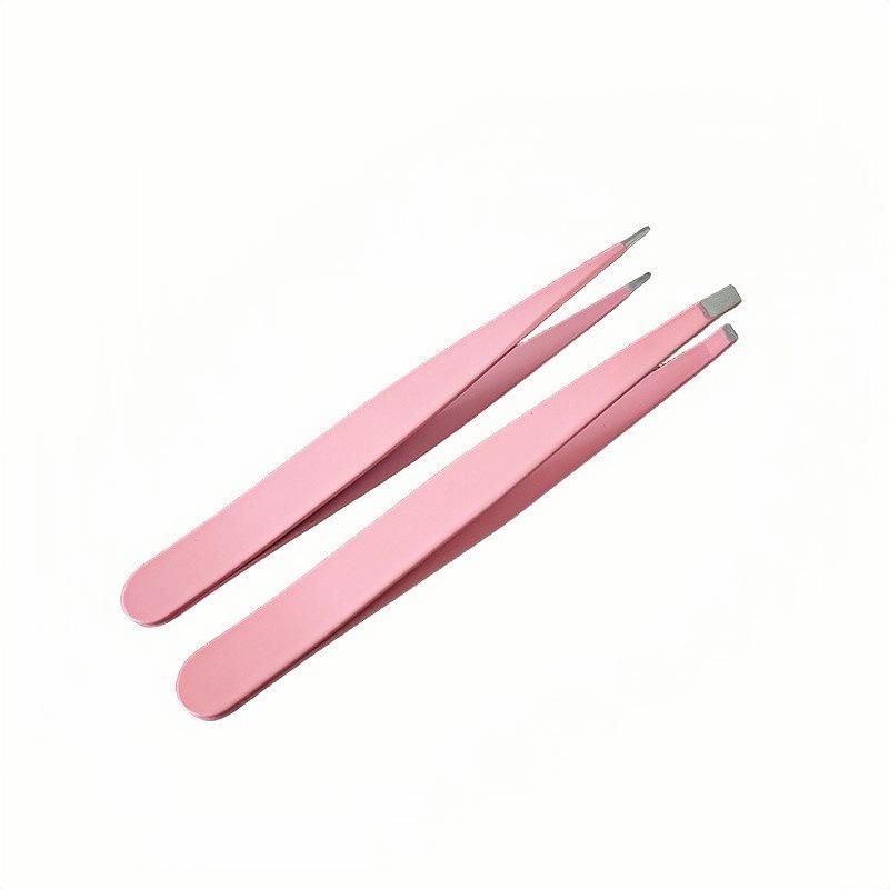 Pink Eyebrow & Eyelash Tweezer Set - 2/3 Piece Trimming Tool Kit.