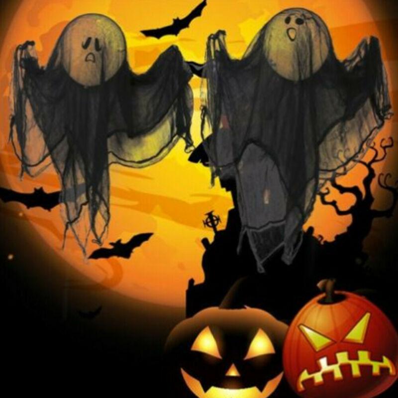 

2 шт., подвесные украшения для Хэллоуина, черный марлевый шар, декор дома с привидениями, привидения, товары для вечеринок и мероприятий