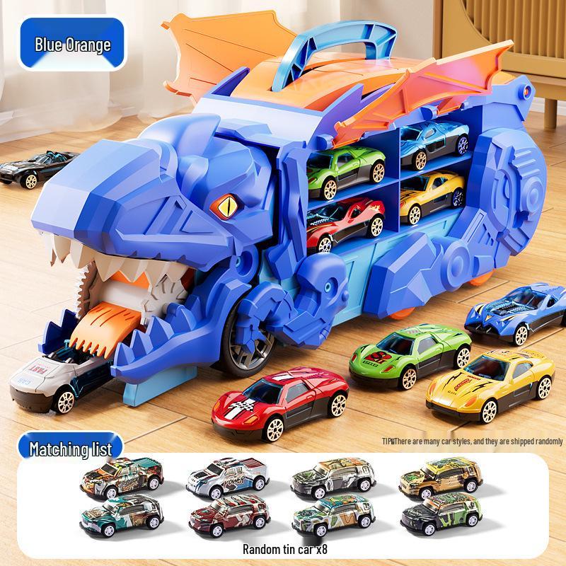 3-in-1 Transforming Dinosaur Toy Car Set for Kids Aged 3-5 with Mini Car Storage