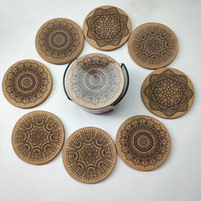 1 Set Cup Coaster Blume Muster Hohe Temperatur Widerstand Holz Tisch Kaffee Tee Coaster Home Decor