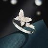 Super Fairy Beautiful Butterfly Open Ring Original Design Brushed Advanced Sense Adjustable Insect Ring Female Index Finger Ring