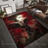 1PC Dark-winged Knight In Moonlit Forest Print Carpet Rug for Living Room Bedroom Sofa Doormat Home Decor Non-slip Floor Mat