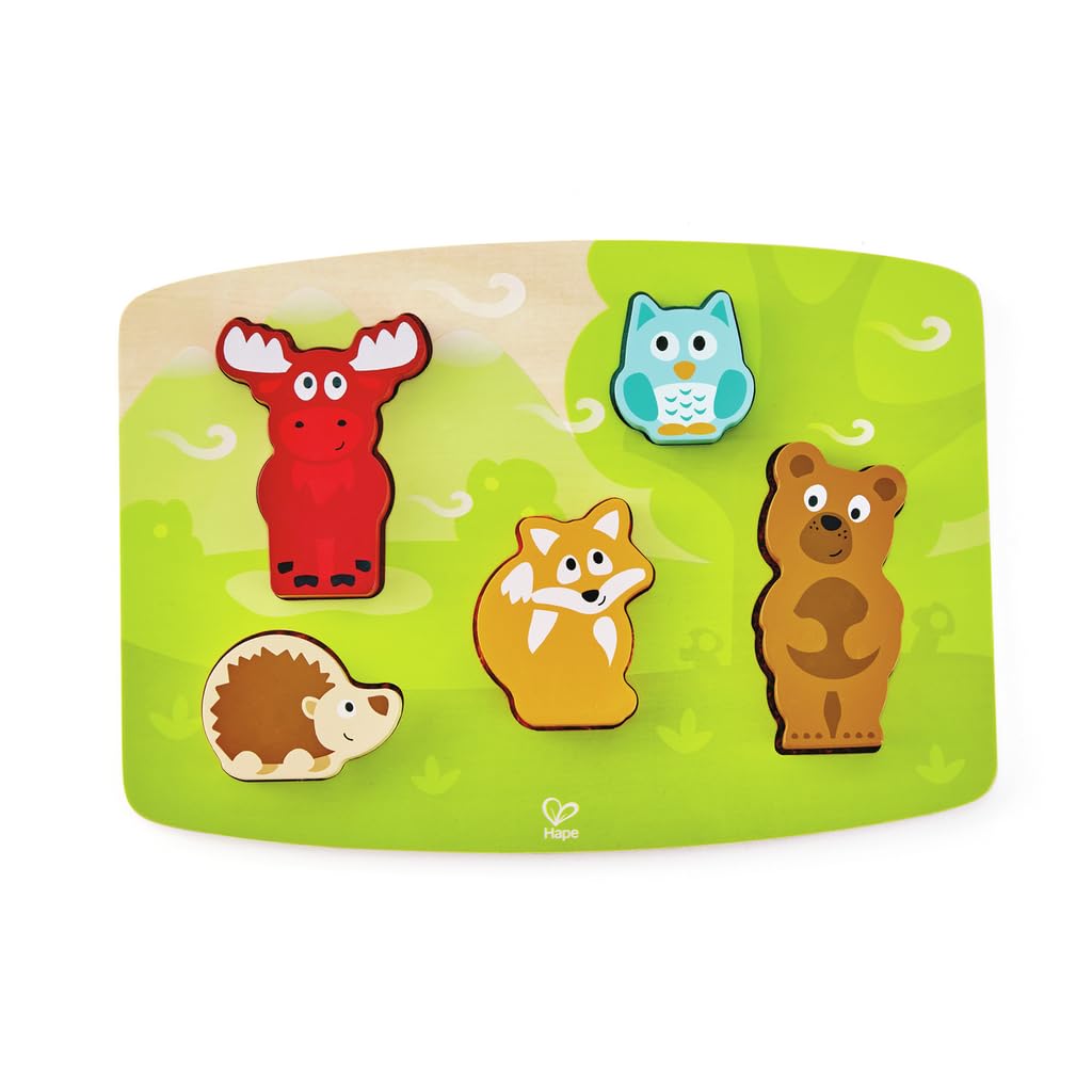 Hape touch Forest animal puzzle for ages 2 and wooden puzzle toy E1621 Let's it! up,
