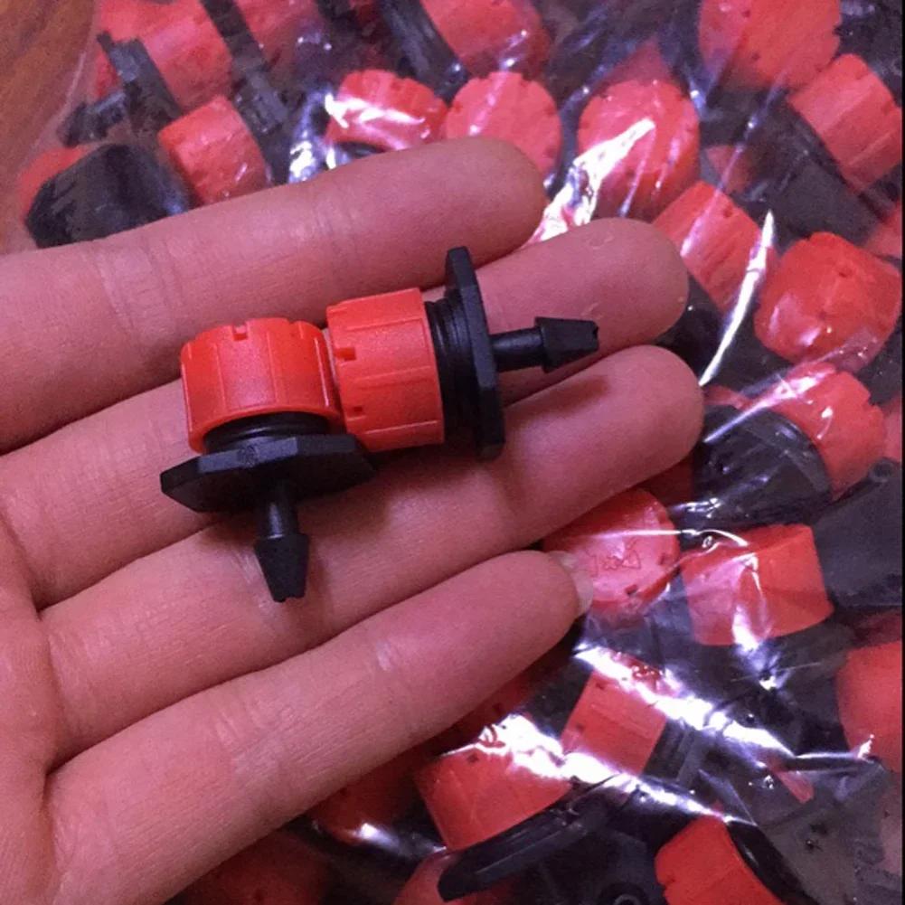 100pcs/bag Water Dropper Head Adjustable Flow Head Drippers Water Saving Anti-clogging Portable Durable Practical Garden Tools