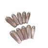 100% HANDMADE long medium short trapezoid shape purple cat eye French style Diamond stitching Shiny gentle Fake Nails Art Reusable Fake Nails