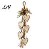 Ornamento Murale Romantico Decorazione Cuore Appeso Stile Fattoria con Cuori di Legno a 5 Strati Vintage Boho Legno Rustico Portagioie Decorazione da Parete per Soggiorno