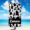 Custom Tiger Stripe Beach Towel Personalized Name Animal Print Microfiber Bath Towels Soft Quick Dry Pool Lounger All Season Use