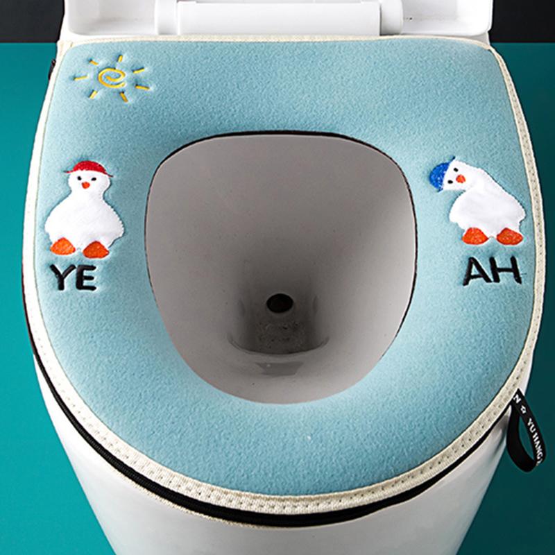 1PC Universal Toilet Seat Cover With Handle Closestool Mat Soft Warm Toilet Seat Cushion Bathroom Toilet Lid Accessories