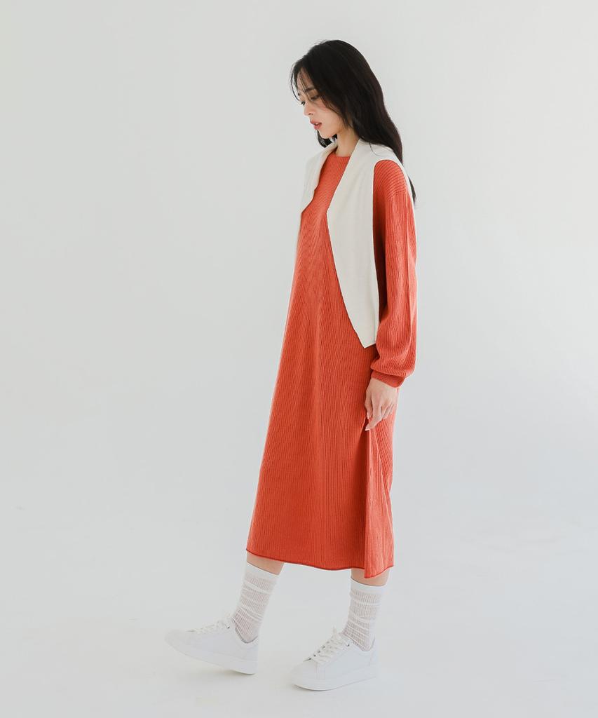 Sekeonseukin Wool Rib Long Dress