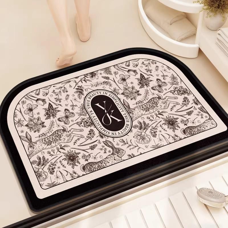 Luxury Quick-Dry Non-Slip Diatomaceous Floor Mat - Absorbent, Stain & Scratch-Resistant Bathroom Door Mat