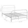 Bed Frame White Metal 140*200 cm
