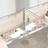 1Pcs Floral Sink Faucet Absorbent Mat, Drainage Pad, Kitchen, Bathroom Sink, Countertop, Drain Pad, Diatomaceous Mud Washbasin, Quick Drying Pad