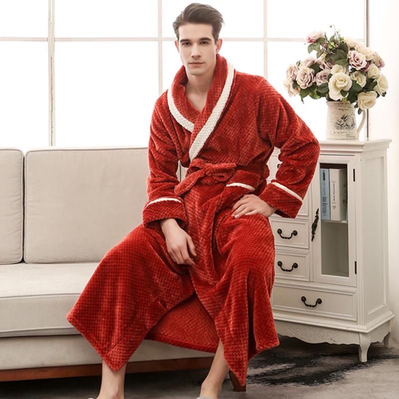 Damen Bademäntel Hausanzug Langer Bademantel Herbst und Winter Verdickung Weiblicher Pyjama Paar Nachthemd