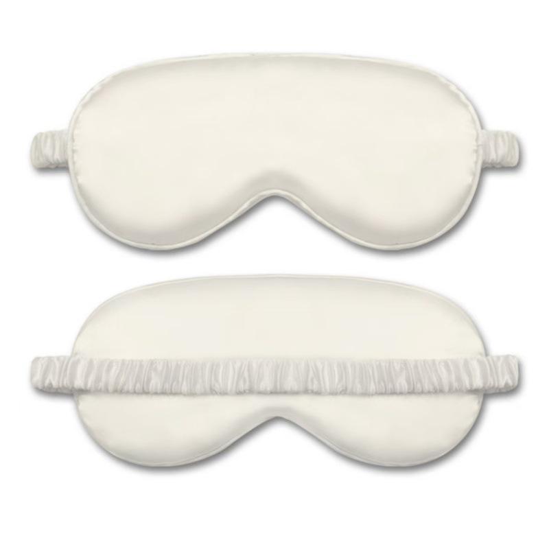 Double-Sided Faux Silk Blackout Eye Mask - Elastic Sleep & Travel Mask with Printed Design