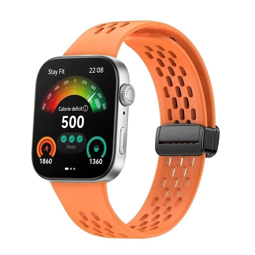 Sport Strap Compatible for Huawei Watch Fit 4 Fit 3 Soft Silicone Band Magnetic Buckle Watchband for Huawei Watch Fit 4 Pro