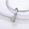 Original Hatched Snake White Rabbit Blue Zircon Heart Catcopper Animal Pendant Charm Bead Fit Bracelet Women Gift Accessory