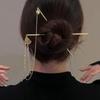 Ancient Style Hanfu Headwear Long Chain Tassel DIY Double Hairpin Two Hair Forks Hair Stick Chinese Style Hair Chopsticks