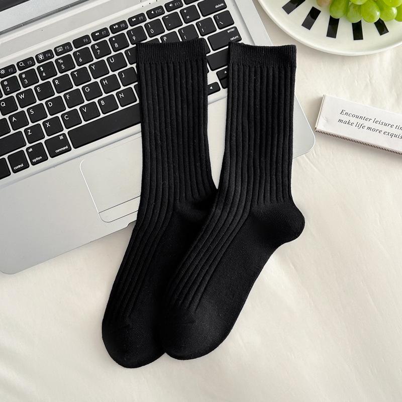 

Толстые носки, Женские носки до середины икры, Влагоотводящие однотонные длинные носки, Тонкие полоски, Универсальные для всех сезонов, Махровые носки 1 pair