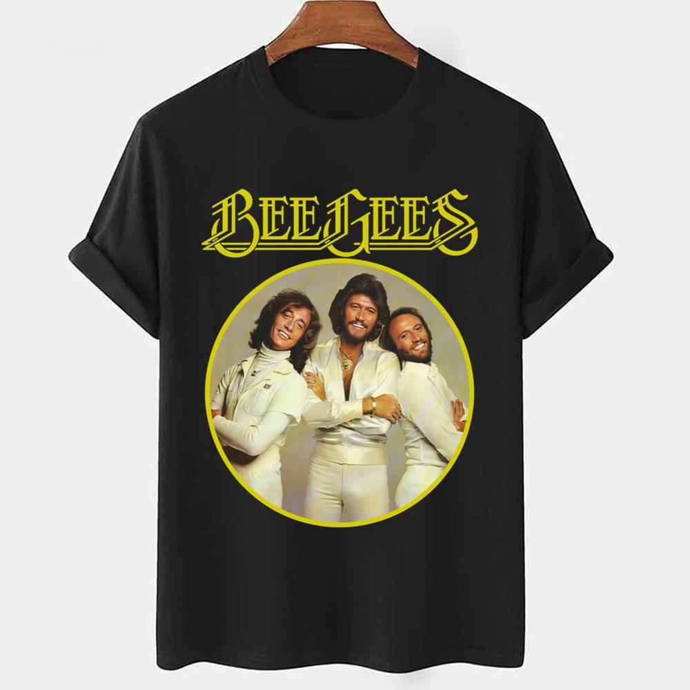 Rare! Bee Gees Band In Concert Cotton Black Full Size Men Women Shirt DI099 Unisex T-Shirt S