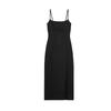 Spring New Women's Clothing Ins Style Silm Double-Sided Cloth Straight Collar Camisole Long Dress 3641317