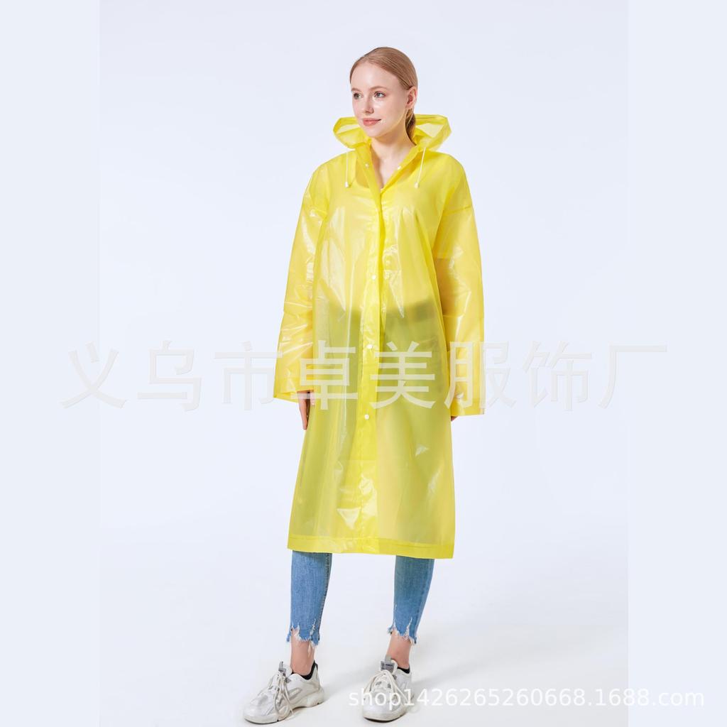 Outdoor PEVA Raincoat Adult One-piece Poncho Long Scenic Travel Portable Thickened PE Non-disposable Raincoat