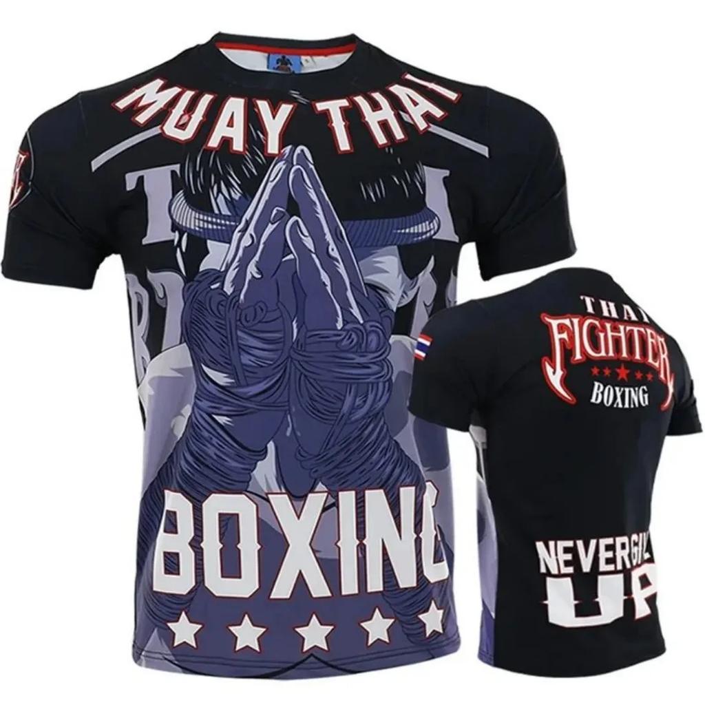Combat Sports & Martial Arts Graphic 3D Printed Sports Short Sleeved Men's T-shirts - Medium Stretch Polyester Fabric Summer Relaxed Clothing