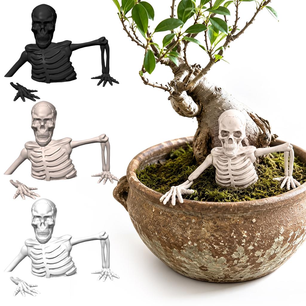 Halloween Dekoration Skelett Oberkörper mit Krabbeln für Tischdekoration
