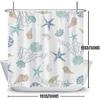 Ocean Theme Shower Curtain, Starfish Coral Nautical Coastal Shower Curtain Set for Bathroom, Nautical Marine Theme Seashell Conch Fabric Bath Curtain