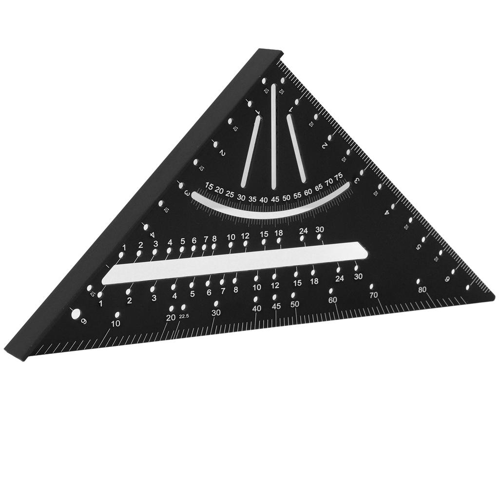 7 Inch 90 Degree Rafter   Protractor Aluminum Alloy Woodworking Triangular Ruler Multi Angle Msuring Marking Tool