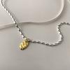 PANJBJ 925 Sterling Silver Mint Green Stone Necklace for Women Geometry Block Sweet Design Special Jewelry Gift Dropshipping