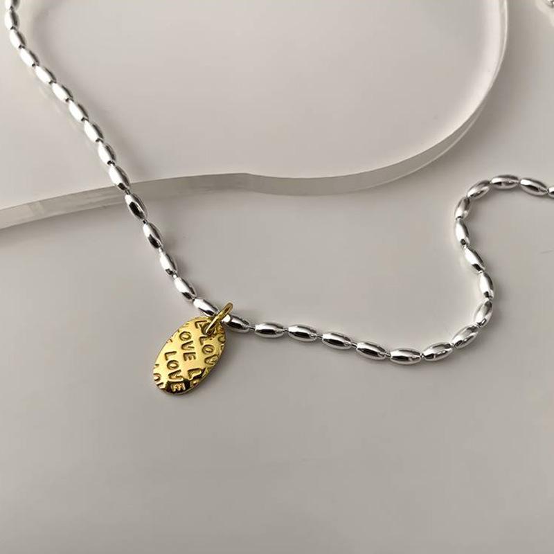 PANJBJ 925 Sterling Silver Mint Green Stone Necklace for Women Geometry Block Sweet Design Special Jewelry Gift Dropshipping