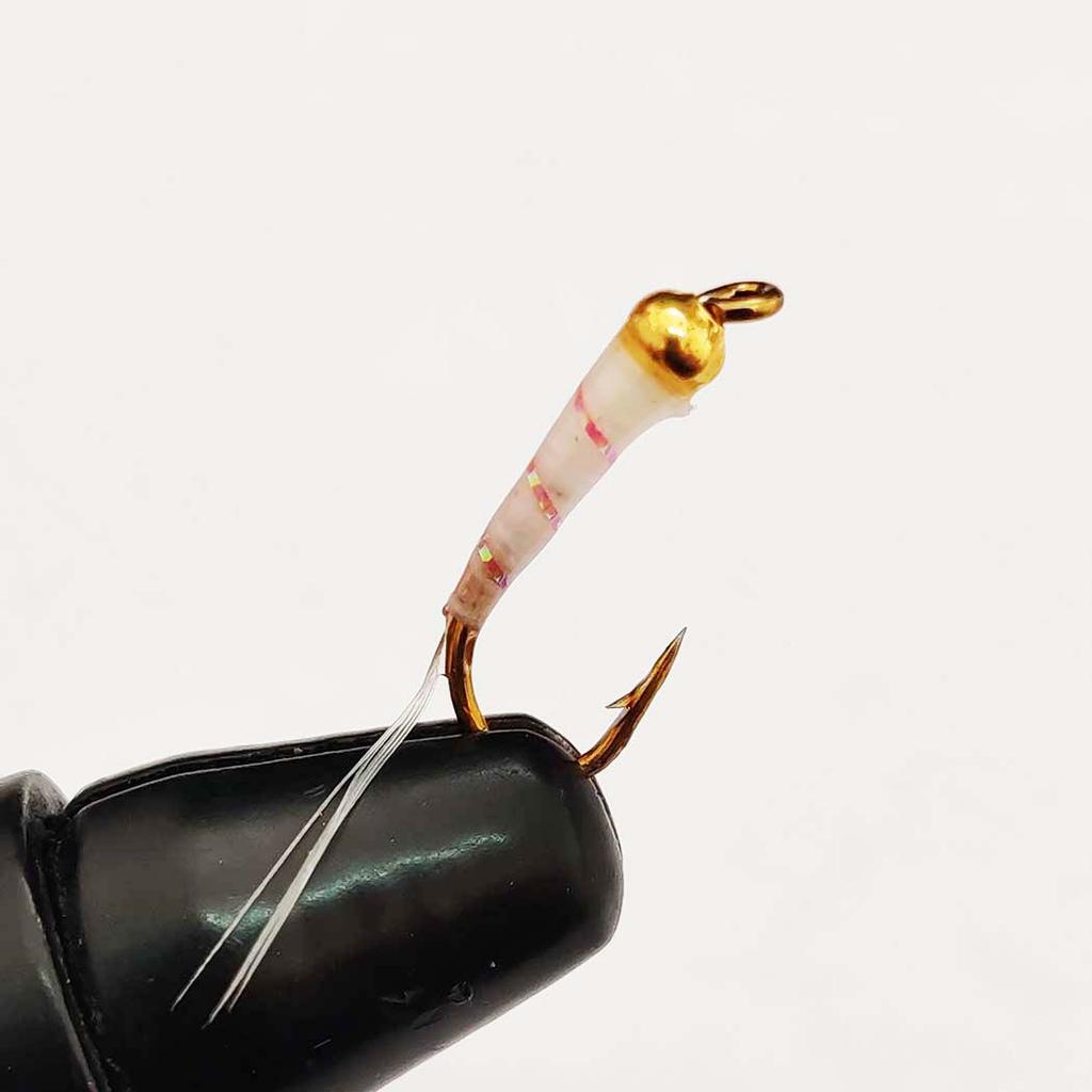 6/10 Stück/Set - Trockenfliegen Fliegenfischen Fliegen Köder Messingkopf Nymphe Weiß&Gelb Köder Angeln auf Hecht Forelle Lachs Barsch Fliegenfischen Fliegen - Größen#10