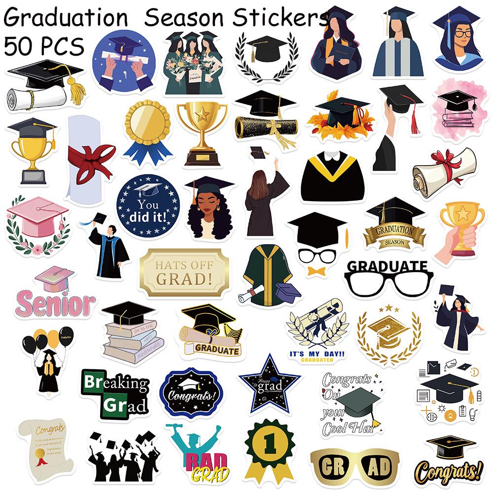 

50 Cross-Border Graduation Season Stickers - Waterproof Decorative Stickers for Suitcases, Notebooks, Phones, DIY YCK226